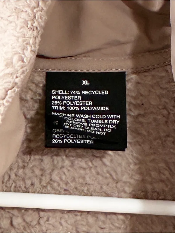 Vuori Tan Sherpa High Pile Fleece Bomber Jacket Size XL - Image 3