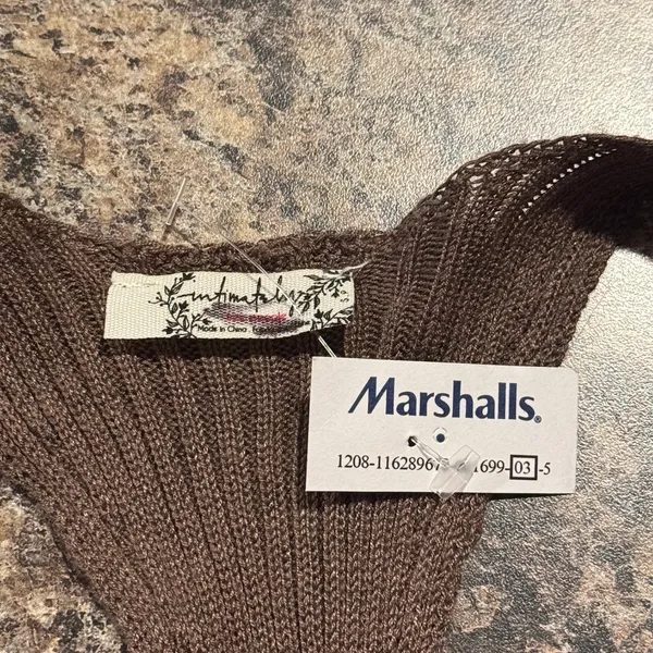 NWT Free People Cropped Tank Top Ribbed Racerback Y2K 90s Minimalist Brown Small - Image 2