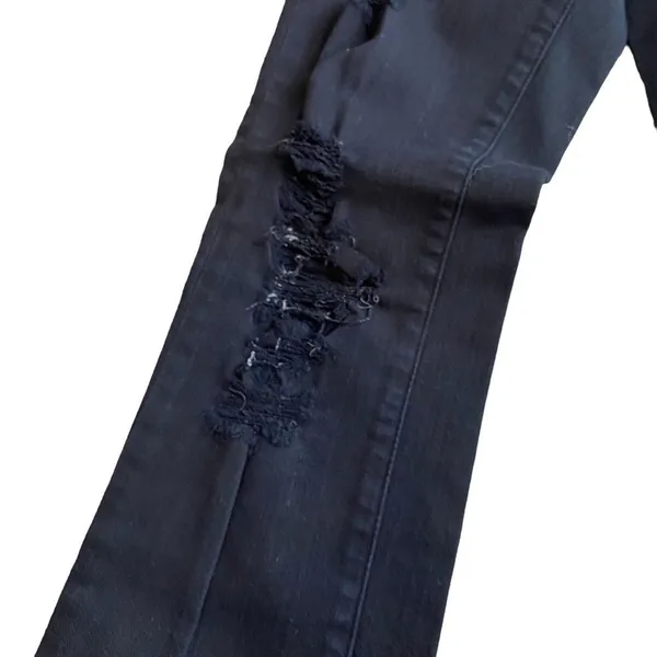 Frame Distressed Black Skinny Jeans Le Skinny de Jeanne Grunge Emo Size‎ 26 - Image 5