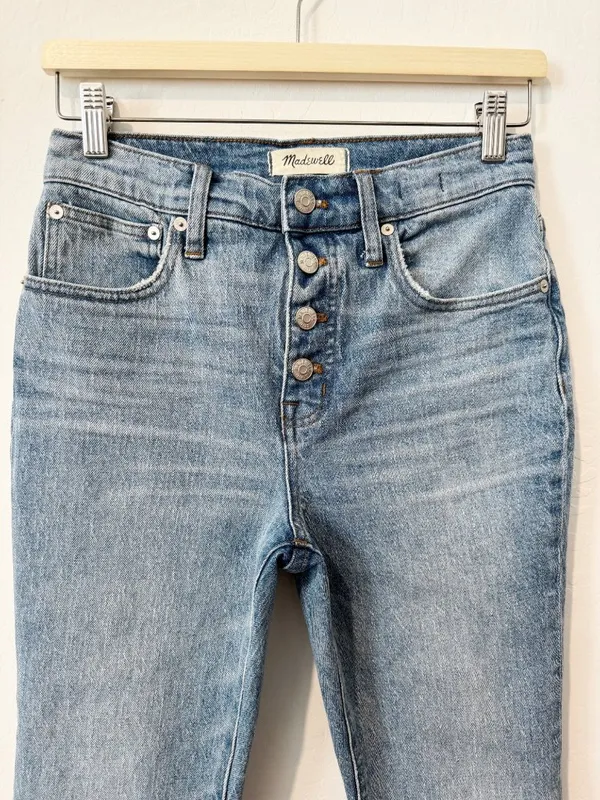 Madewell‎ Cali Demi Boot Jeans Size 25 Blue Dory Wash Comfort Stretch Pant Retro - Image 3