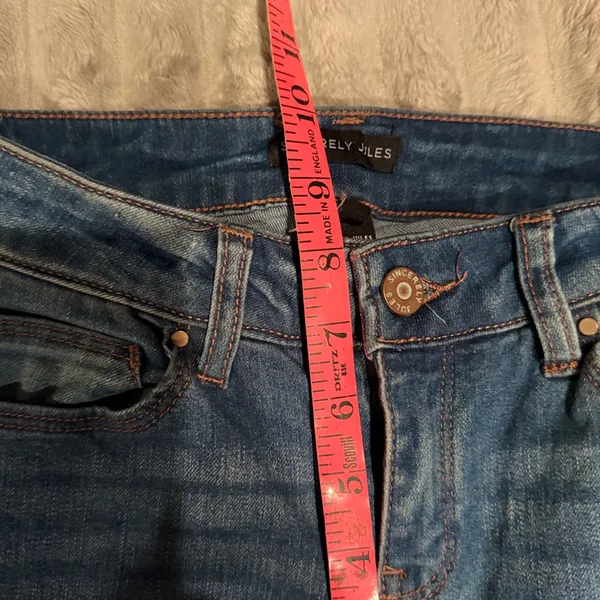 Sincerely Jules‎ Women Medium Wash Raw Hem Flare Jeans Size 1/25 Blue Wide Leg - Image 7