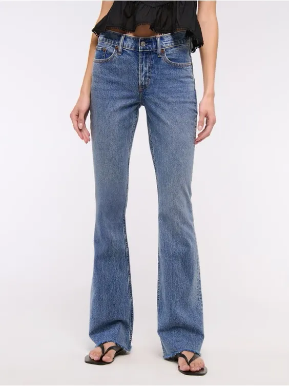 Abercrombie & Fitch Mid Rise Bootcut Frayed Hem Jean - Image 5