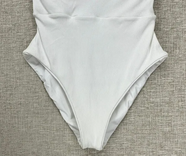 Becca Modern Edge Cutout Ribbed One-Piece Swimsuit Large - Image 3