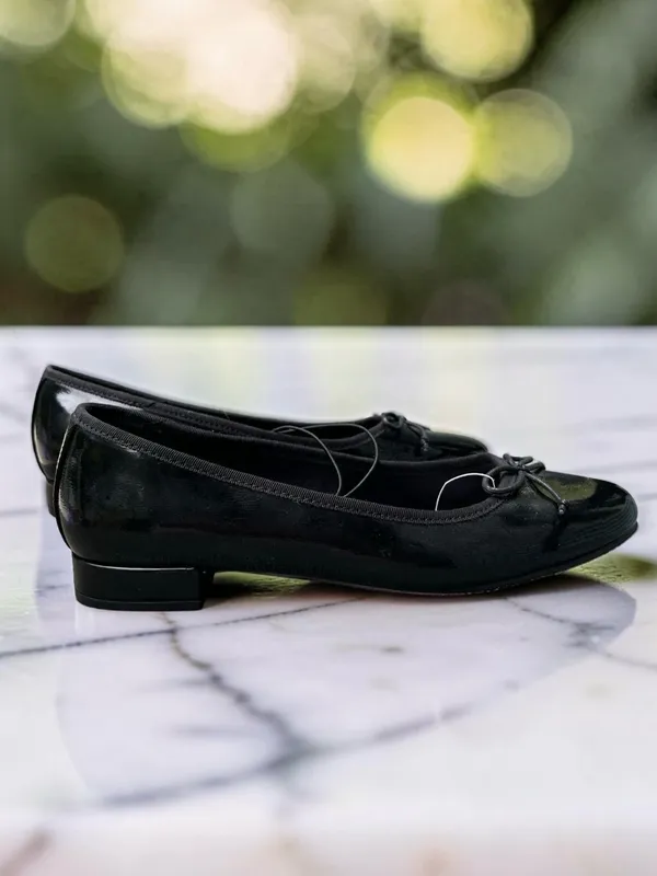 Mixit MX Chica Black Patent Ballet Flats Bow Slip On Shoes NWT Size 9.5 - Image 3