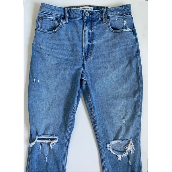 Abercrombie &‎ Fitch Curve Love High Rise Skinny Distressed Jeans Blue 29/8S - Image 10