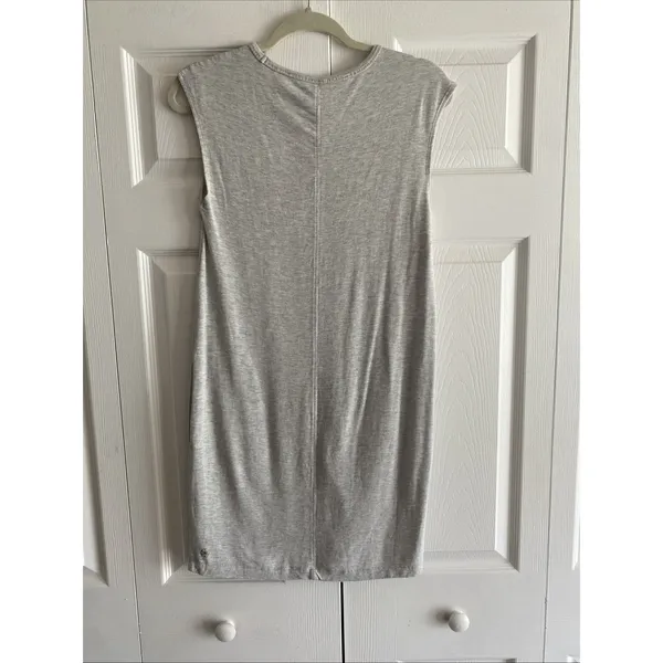 Gaiam Zen Shift Dress Womens Size XS Gray Sleeveless V-Neck Pockets French Terry - Image 6