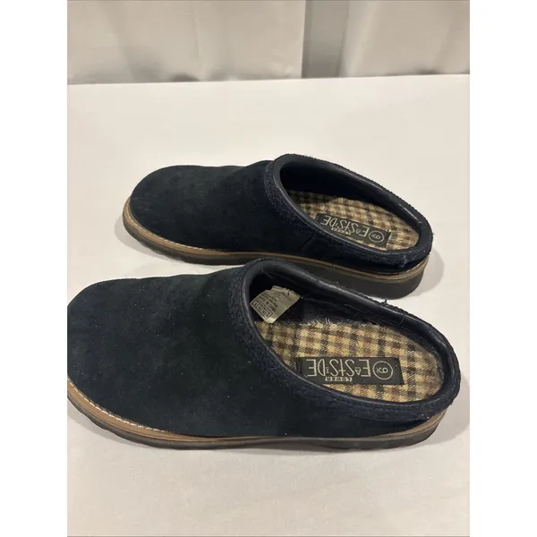 Vintage Lower EastSide‎ Women Size 9 Suede Clogs Black Chunky - Image 4