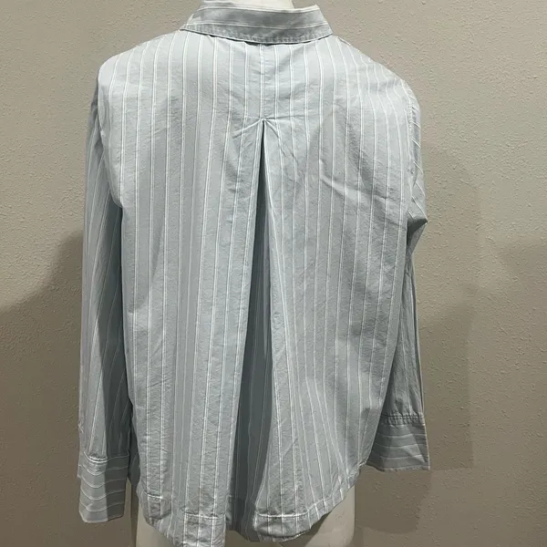 COS blue striped collared button up shirt - Image 8