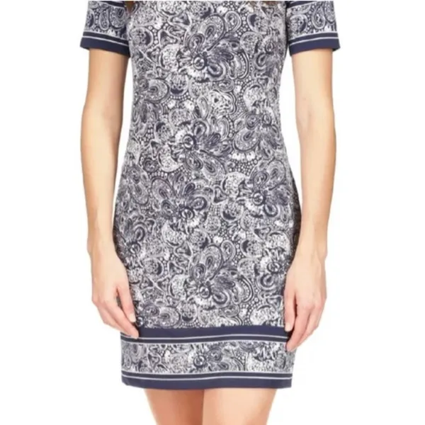 Michael Kors Paisley Print Casual Light Blue T-shirt Dress Women's Size S NWT - Image 3