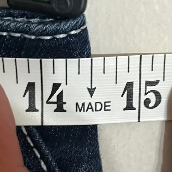 Vanity‎ Curvy Bootcut Jeans Dark Wash Contrast Stitch 26W 31L Blue Denim - Image 4