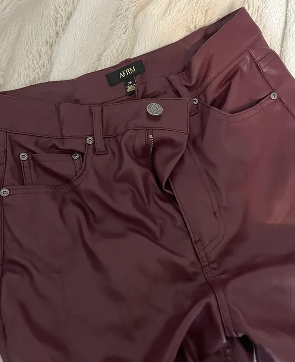 Revolve AFRM Heston Vegan Leather Straight Leg Pants - Image 5