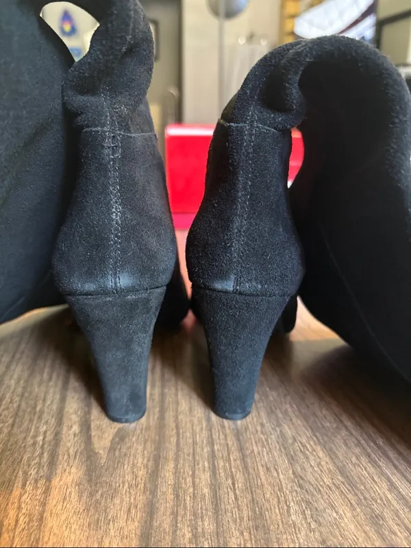 Jessica Simpson Size 8 Ference Black Suede Knee High Heel Boots - Image 5