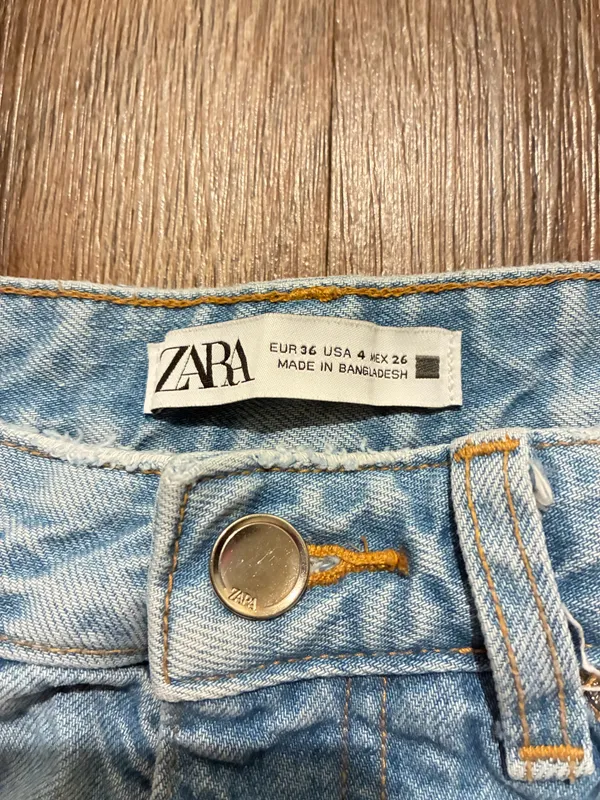 ZARA Blue Denim Shorts  - Image 5