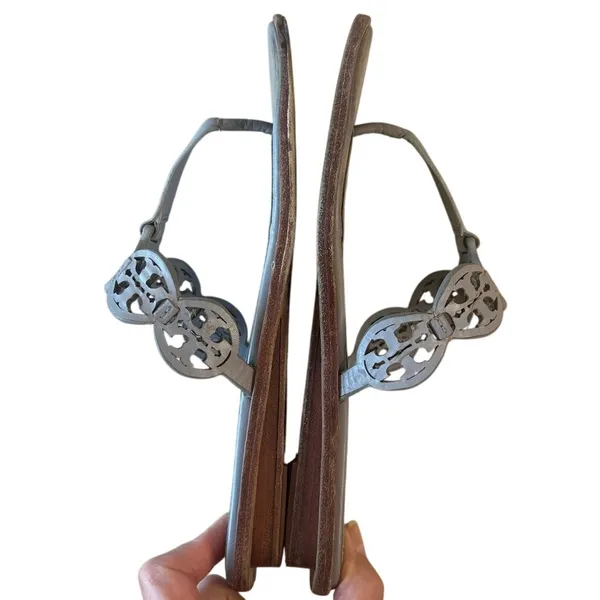 Tory Burch Mini Miller Thong Sandals 7 Blue Tiny Medallion‎ Logo - Image 7