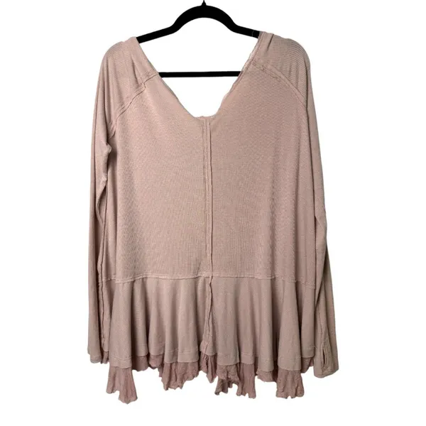 Free People We the Free Light Pink Tangerine Swing Long Sleeve Blouse Medium - Image 7
