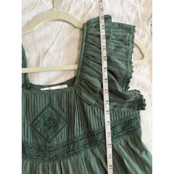 Ba&sh Ruffle Blouse Women‎ Size 0 Sleeveless Lace Embroidered Boho Cotton Blouse - Image 6