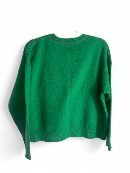 Sundry Love Oversized Green Crewneck Sweater with Pink Graphic Size Small - Image 5