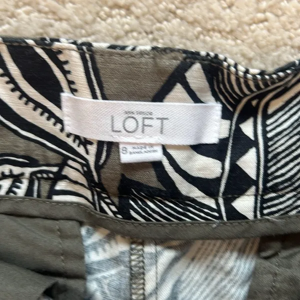 LOFT High Waist Black and White Abstract Shorts - Image 2