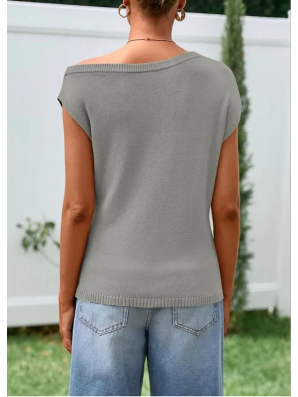 PRETTYGARDEN NEW Off The Shoulder Top Casual Short Sleeve Sweater XL - Image 2