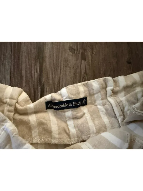 Abercrombie & Fitch High Rise Stripe Beige Belted Shorts S - Image 2