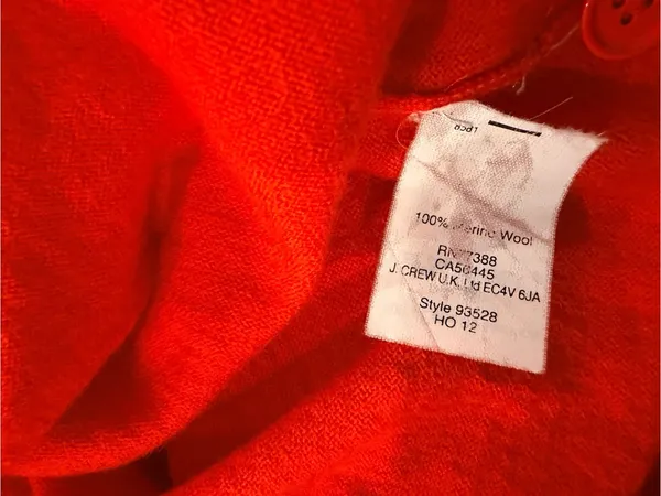 J.Crew Size M 100% Merino Wool Cardigan Sweater Red Orange Button Front - Image 9