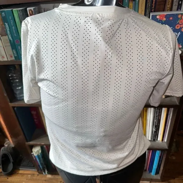 Zyia white perforated athletic short sleeve S sporty shirt - Image 2