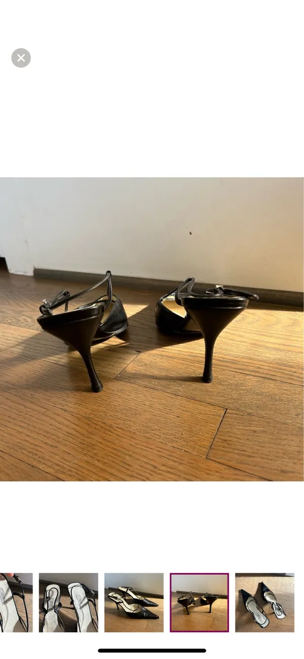 Authentic Vintage Prada Strappy Kitten Heels - Image 7