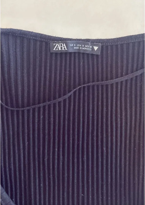 Zara Black Flutter Sleeve Body Suit - Image 2