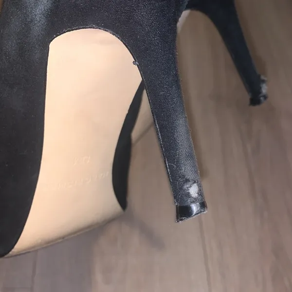 Marc Fisher Apple Black closed pointy toe suede leather office formal heels - Image 6