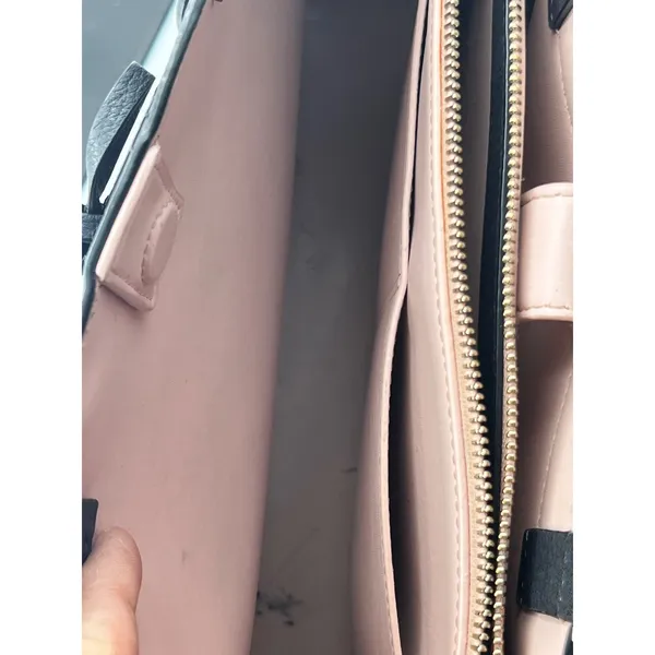 Kate Spade New York Black Leather Satchel Tote Bag Tassel Bow Medium Pink READ** - Image 11