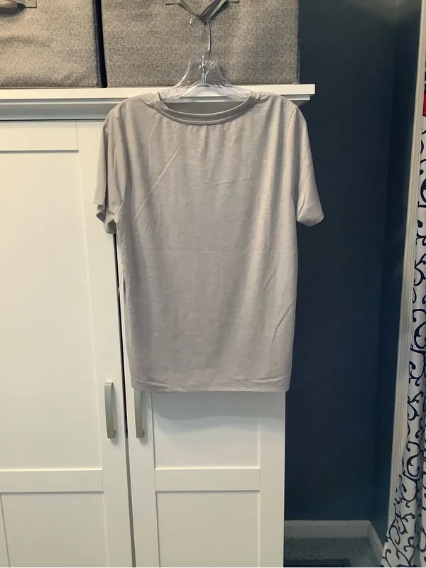 Love Scarlett Light Gray Short Sleeve Tee with Colorful Cowgirl Boots Motif NWT - Image 3