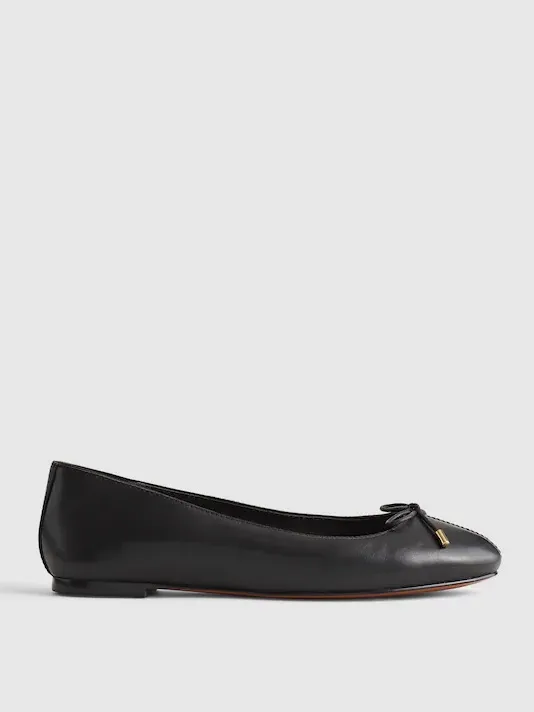 Madewell The Hester Flat in True Black Leather Size 8.5 - Image 2