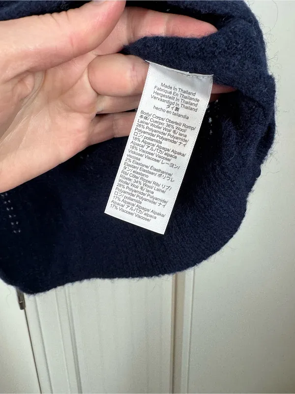 Madewell Cloudsoft Charm Stitch Hazel Sweater Tee Small Navy Blue Preppy juniper - Image 3