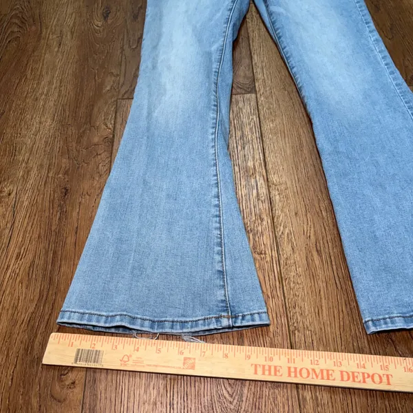 Lucky Brand Stevie High Rise Flare Jeans Light Wash 2/26 Double Button Boho - Image 6