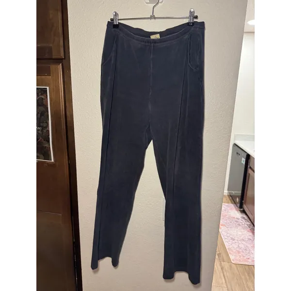 LL Bean Womens Gray Corduroy Pull On Pants Straight Leg Medium Tall UCYR3 - Image 2