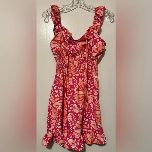 Lila Rose Junior’s pink Smocked Waist Skater Dress Size S - Image 3