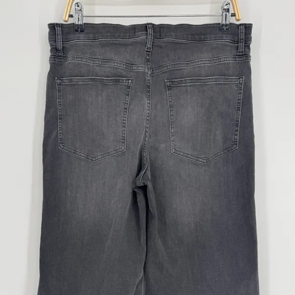 Madewell Flared Wide-Leg Jeans Size 31P‎ Gray Raw Hem High Rise Stretch Denim - Image 7