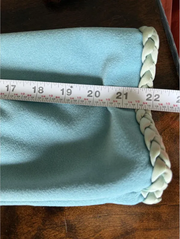 Vanity Fair Vintage Light Turquoise Wrap Robe with Braided Trim and Belt - Image 13