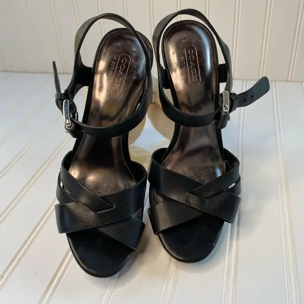 Coach Black Buckle High Heel Pumps Women’s Size 7 - Image 4