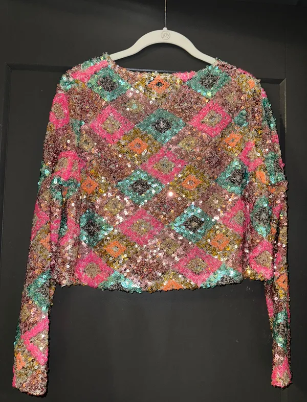 ZARA Sequin Long Sleeve Top - Image 3