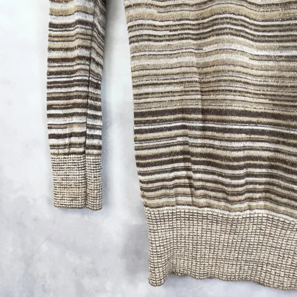 Vintage A‎ Byer Womens Sweater Small Striped Metallic Cowl Neck Y2K - Image 3