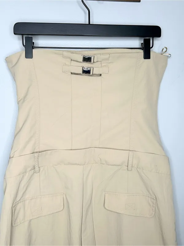 Zara Strapless Beige Jumpsuit Size L NWT - Image 7