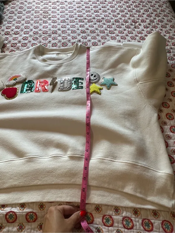 Judith March ‘Bride’ Patched Sequin Crewneck Sweater size medium retails $150 - Image 7