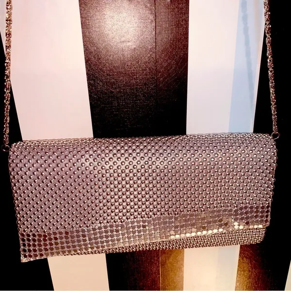 Chainmail Metal Silver Evening Bag 90s Vintage 1994 Like New - Image 2