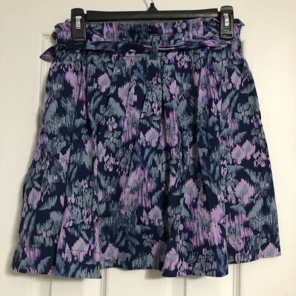 Old navy paper bag ruffle abstract‎ floral skirt women’s size 2 with belt - Image 7