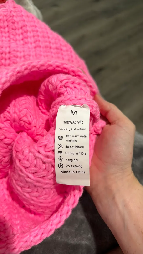 Buttoned Knit Sweater Pink Size M - Image 3
