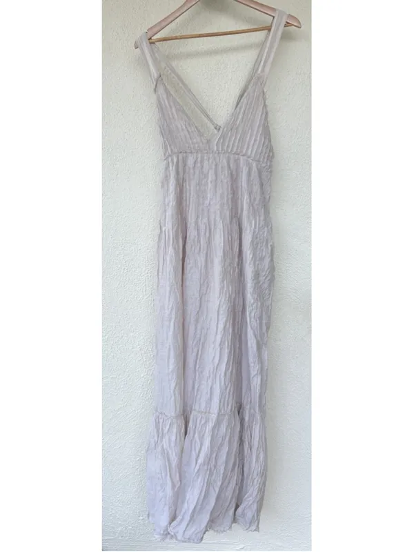 Free People Frankie Pintuck Maxi Dress Sand Women’s S Prairie Boho Western Lagen - Image 10