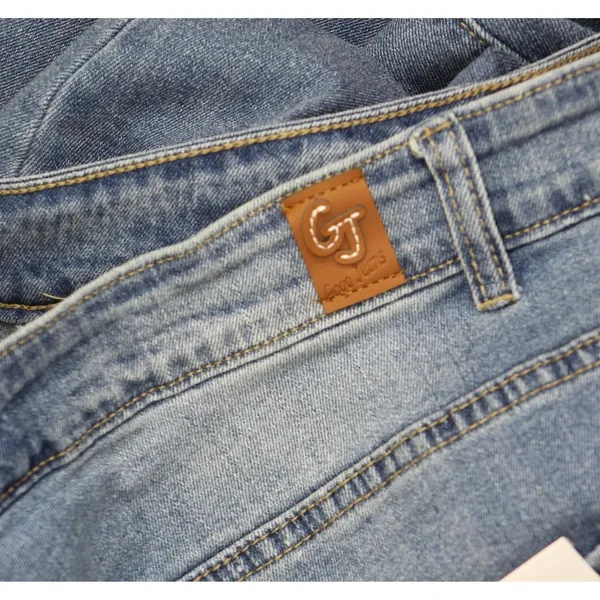 NWT Gogo Jeans Distressed Frayed Straight-Leg Jeans Medium White Wash Blue 20W - Image 11