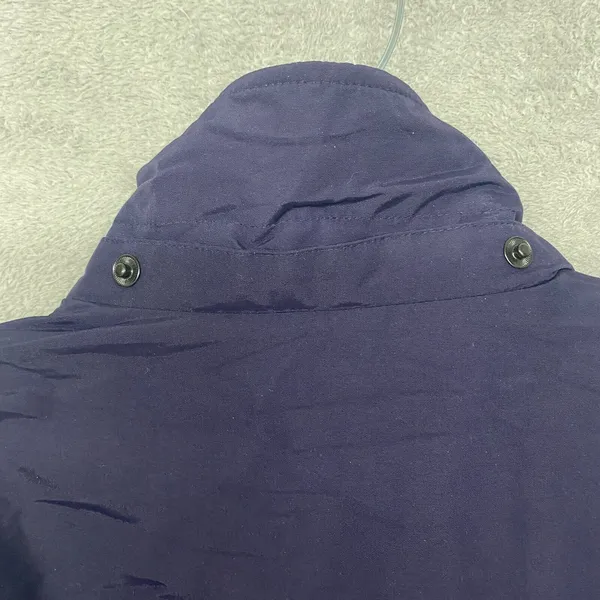 Lands End‎ Coat Womens Medium Blue Full Zip Outdoor Wind Check Nylon - Image 6