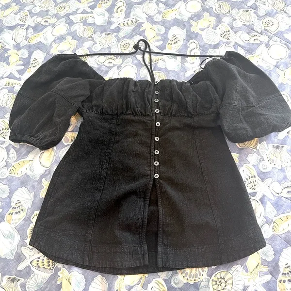 Noir Soft Denim Free People Top - Image 2